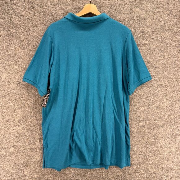 New Woman Within Polo Shirt Women L Large Blue Button Up Collared Short Sleeve - Picture 2 of 9